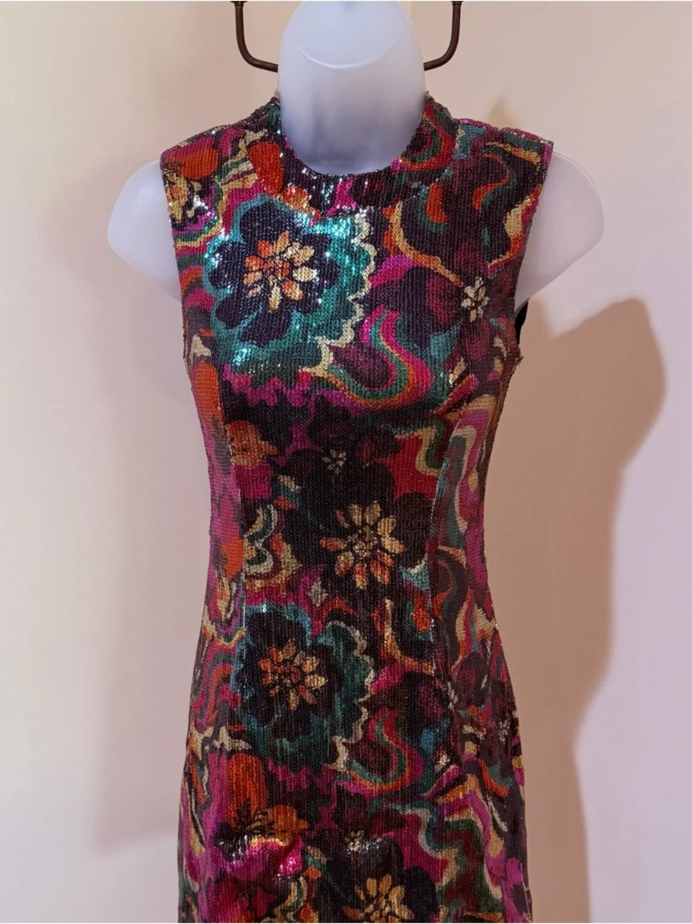 NEW MISA LOS ANGELES NAKIA FLORA GROOVE SEQUIN MINI DRESS SIZE XXS - Picture 9 of 15